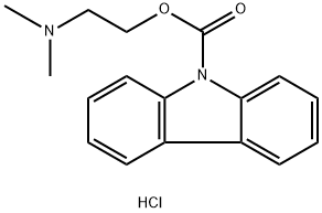 9H-Carbazole-9-carboxylic acid, 2-(dimethylamino)ethyl ester, hydrochloride (1:1) 구조식 이미지