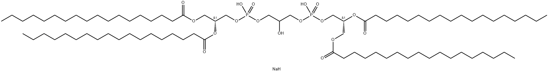 Octadecanoic acid, 5,8,11-trihydroxy-5,11-dioxido-4,6,10,12-tetraoxa-5,11-diphosphapentadecane-1,2,14,15-tetrayl ester, disodium salt, [R-(R*,R*)]- (9CI) 구조식 이미지