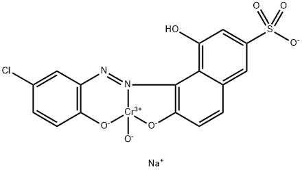 Chromate(1-), [5-[[5-chloro-2-(hydroxy-κO)phenyl]azo-κN1]-4-hydroxy-6-(hydroxy-κO)-2-naphthalenesulfonato(3-)]hydroxy-, sodium 구조식 이미지