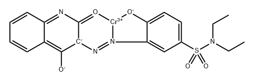 Chromium, [3-[[2,3-dihydro-4-hydroxy-2-(oxo-κO)-3-quinolinyl]azo-κN1]-N,N-diethyl-4-(hydroxy-κO)benzenesulfonamidato(3-)]- 구조식 이미지