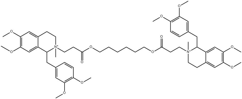 Isoquinolinium, 2,2'-[1,6-hexanediylbis[oxy(3-oxo-3,1-propanediyl)]]bis[1-[(3,4-dimethoxyphenyl)methyl]-1,2,3,4-tetrahydro-6,7-dimethoxy-2-methyl- (9CI) Structure