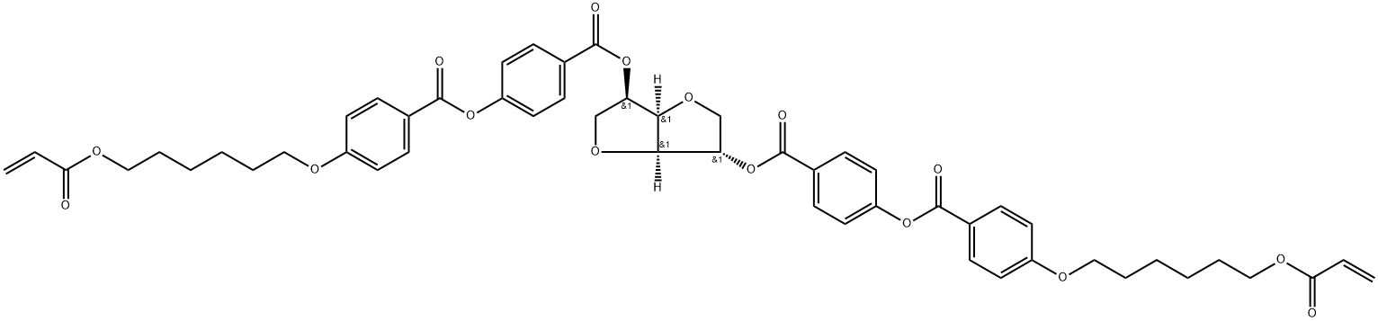 D-Glucitol, 1,4:3,6-dianhydro-, bis[4-[[4-[[6-[(1-oxo-2-propenyl)oxy]hexyl]oxy]benzoyl]oxy]benzoate] (9CI) Structure