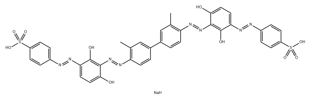 4,4'-[[3,3'-Dimethyl[1,1'-biphenyl]-4,4'-diyl]bis[azo(2,4-dihydroxy-3,1-phenylene)azo]]bis[benzenesulfonic acid sodium] salt 구조식 이미지