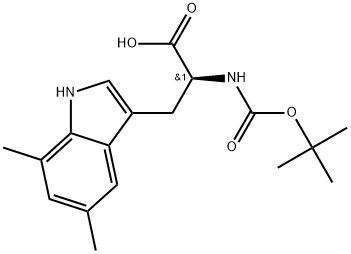 L-Tryptophan, N-[(1,1-dimethylethoxy)carbonyl]-5,7-dimethyl- Structure