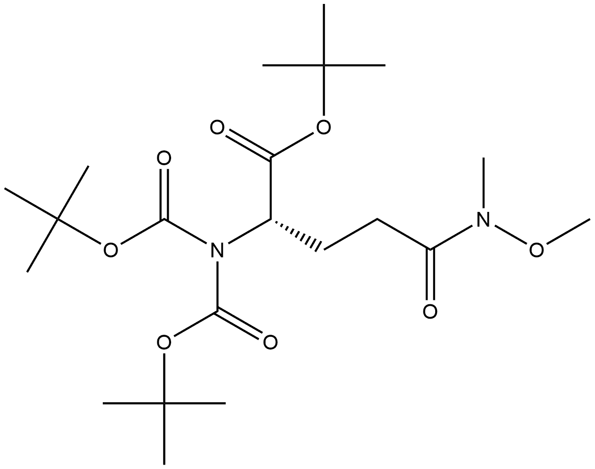 L-Glutamine, N2,N2-bis[(1,1-dimethylethoxy)carbonyl]-N-methoxy-N-methyl-, 1,1-dimethylethyl ester Structure