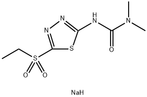 Urea, N-5-(ethylsulfonyl)-1,3,4-thiadiazol-2-yl-N,N-dimethyl-, sodium salt 구조식 이미지