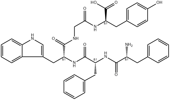 (2R,8R,11R,14R)-8-((1H-Indol-3-yl)methyl)-14-amino-11-benzyl-2-(4-hydroxybenzyl)-4,7,10,13-tetraoxo-15-phenyl-3,6,9,12-tetraazapentadecan-1-oic acid Structure