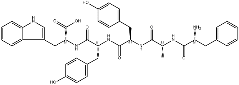 (2R,5R,8R,11R,14R)-2-((1H-Indol-3-yl)methyl)-14-amino-5,8-bis(4-hydroxybenzyl)-11-methyl-4,7,10,13-tetraoxo-15-phenyl-3,6,9,12-tetraazapentadecan-1-oic acid Structure