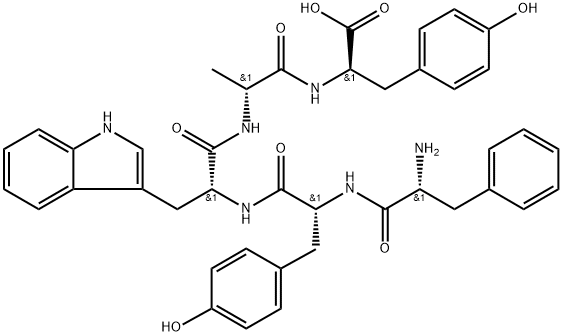 (2R,5R,8R,11R,14R)-8-((1H-Indol-3-yl)methyl)-14-amino-2,11-bis(4-hydroxybenzyl)-5-methyl-4,7,10,13-tetraoxo-15-phenyl-3,6,9,12-tetraazapentadecan-1-oic acid Structure