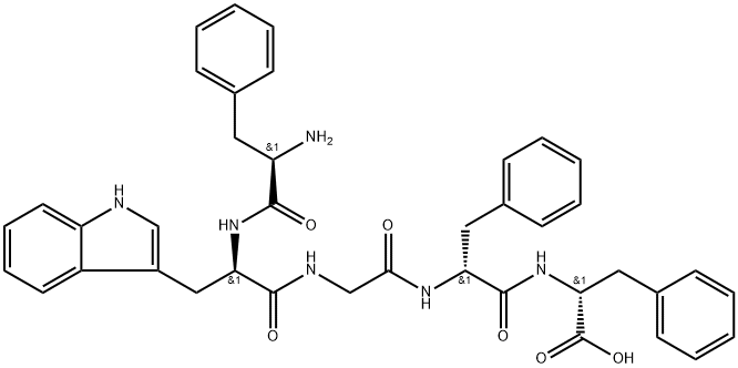 (2R,5R,11R,14R)-11-((1H-Indol-3-yl)methyl)-14-amino-2,5-dibenzyl-4,7,10,13-tetraoxo-15-phenyl-3,6,9,12-tetraazapentadecan-1-oic acid Structure
