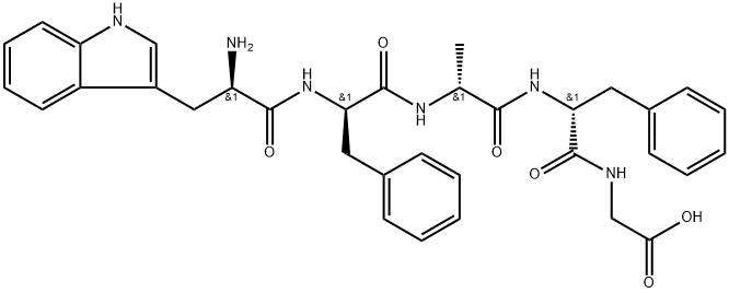 (5R,8R,11R,14R)-14-Amino-5,11-dibenzyl-15-(1H-indol-3-yl)-8-methyl-4,7,10,13-tetraoxo-3,6,9,12-tetraazapentadecan-1-oic acid 구조식 이미지