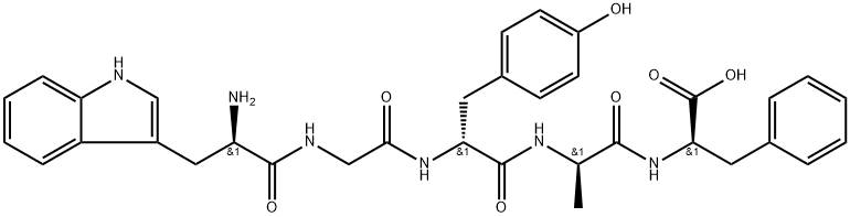 (2R,5R,8R,14R)-14-Amino-2-benzyl-8-(4-hydroxybenzyl)-15-(1H-indol-3-yl)-5-methyl-4,7,10,13-tetraoxo-3,6,9,12-tetraazapentadecan-1-oic acid Structure