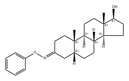 17β-Hydroxy-5β-androstan-3-one O-phenyl oxime 구조식 이미지