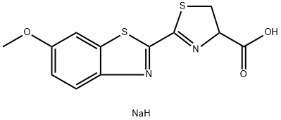 4-Thiazolecarboxylic acid, 4,5-dihydro-2-(6-methoxy-2-benzothiazolyl)-, sodium salt (1:1) 구조식 이미지