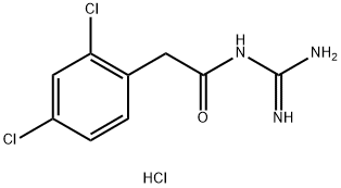 Benzeneacetamide, N-(aminoiminomethyl)-2,4-dichloro-, hydrochloride (1:1) Structure