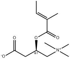 (3R)-3-[(E)-2-methylbut-2-enoyl]oxy-4-(trimethylazaniumyl)butanoate Structure