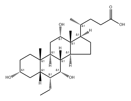 (R)-4-((3R,5S,6R,7R,8R,9S,10S,12S,13R,14S,17R)-6-ethyl-3,7,12-trihydroxy-10,13-dimethylhexadecahydro-1H-cyclopenta[a]phenanthren-17-yl)pentanoic acid Structure