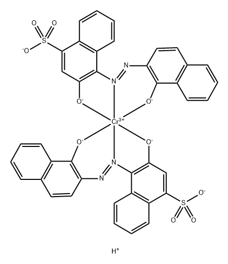 Chromate(3-), bis[3-(hydroxy-κO)-4-[[1-(hydroxy-κO)-2-naphthalenyl]azo-κN1]-1-naphthalenesulfonato(3-)]-, trihydrogen 구조식 이미지