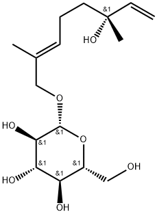 (6E)-3,7-Dimethyl-8-(β-D-glucopyranosyloxy)-1,6-octadiene-3-ol 구조식 이미지