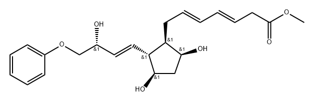(3E,5E)-7-[(1R)-3α,5α-Dihydroxy-2β-[(E,R)-4-phenoxy-3-hydroxy-1-butenyl]cyclopentan-1α-yl]-3,5-heptadienoic acid methyl ester 구조식 이미지