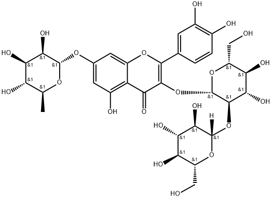 Quercetin 3-O-sophoroside-7-O-rhamnoside 구조식 이미지