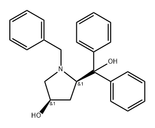 2-Pyrrolidinemethanol, 4-hydroxy-α,α-diphenyl-1-(phenylmethyl)-, (2R,4R)- Structure