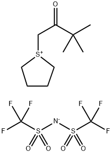 Thiophenium, 1-(3,3-dimethyl-2-oxobutyl)tetrahydro-, salt with 1,1,1-trifluoro-N-[(trifluoromethyl)sulfonyl]methanesulfonamide (1:1) (9CI) Structure