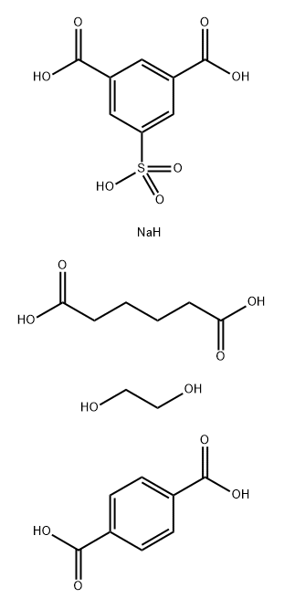 5-Sulfo-1,3-benzenedicarboxylic acid, monosodium salt, adipic acid,terephthalic acid, ethylene glycol polymer 구조식 이미지