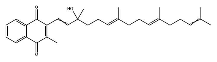 1,4-Naphthalenedione, 2-(3-hydroxy-3,7,11,15-tetramethyl-1,6,10,14-hexadecatetraenyl)-3-methyl-, (,E,E)- (9CI) Structure