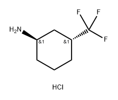 rac-(1R,3R)-3-(trifluoromethyl)cyclohexan-1-amine hydrochloride Structure