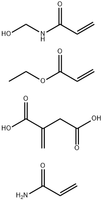 Butanedioic acid, methylene-, polymer with ethyl 2-propenoate, N-(hydroxymethyl)-2-propenamide and 2-propenamide Structure