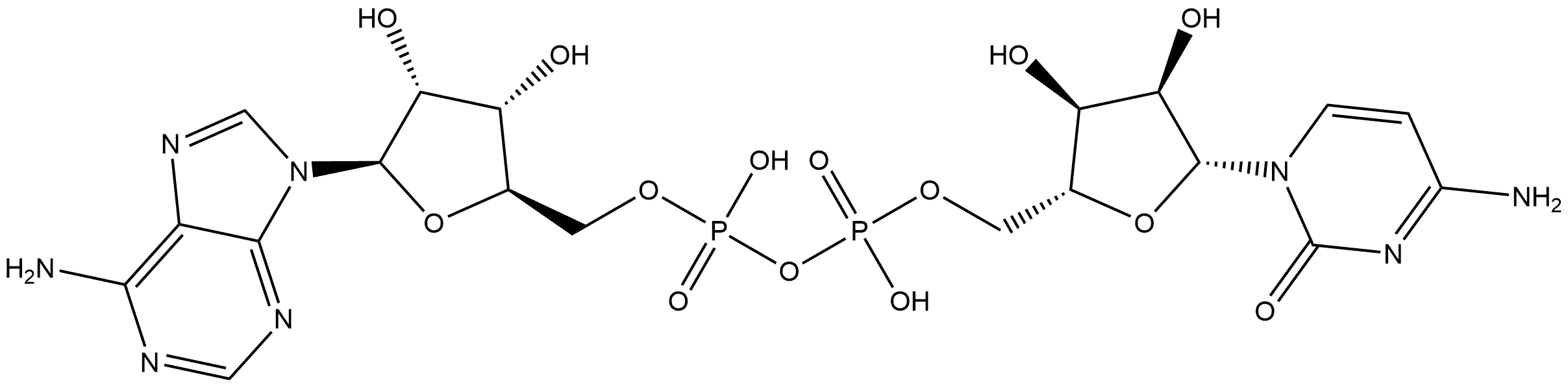 Adenosine 5'-(trihydrogen diphosphate), P'→5'-ester with cytidine Structure