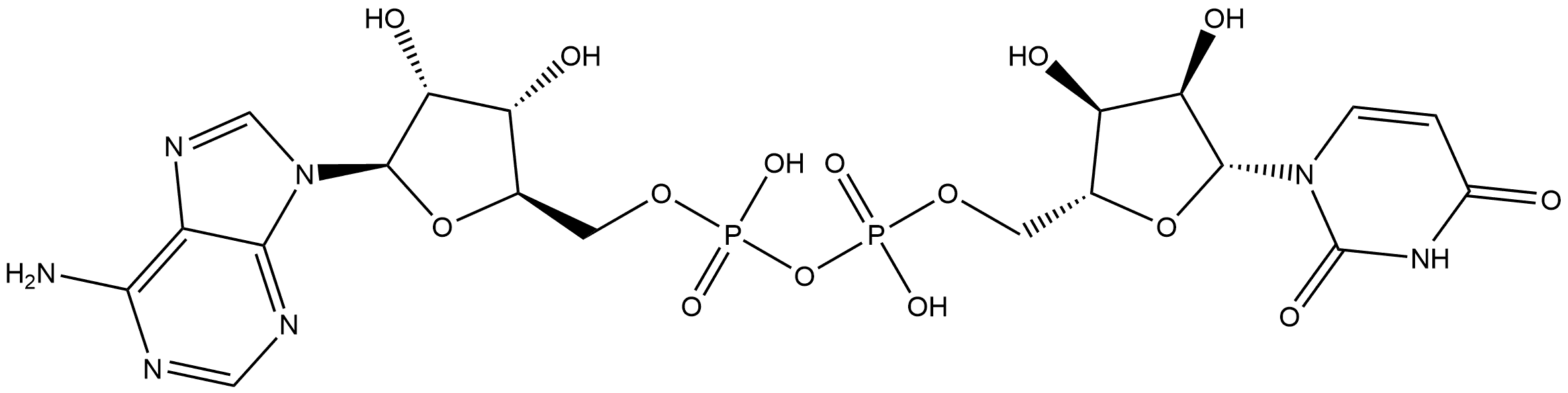 Adenosine 5'-(trihydrogen diphosphate), P'→5'-ester with uridine Structure