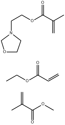 2-Propenoic acid, 2-methyl-, methyl ester, polymer with ethyl 2-propenoate and 2-(3-oxazolidinyl)ethyl 2-methyl-2-propenoate Structure