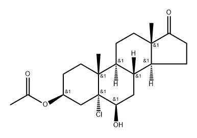 5-Chloro-3,6-dihydroxy-5-androstan-17-one 3-acetate 구조식 이미지