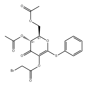 D-erythro-Hex-1-enopyranosid-3-ulose, phenyl 1-thio-, 4,6-diacetate 2-(bromoacetate) Structure
