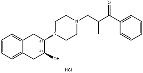 3-(4-((2R,3R)-3-Hydroxy-1,2,3,4-tetrahydronaphthalen-2-yl)piperazin-1-yl)-2-methyl-1-phenylpropan-1-one dihydrochloride 구조식 이미지