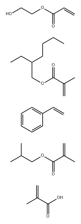 2-Propenoic acid, 2-methyl-, polymer with ethenylbenzene, 2-ethylhexyl  2-methyl-2-propenoate, 2-hydroxyethyl 2-propenoate and 2-methylpropyl  2-methyl-2-propenoate Structure