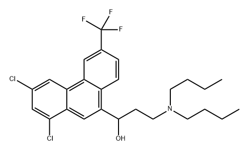 9-Phenanthrenemethanol, 1,3-dichloro-α-[2-(dibutylamino)ethyl]-6-(trifluoromethyl)-, (-)- Structure