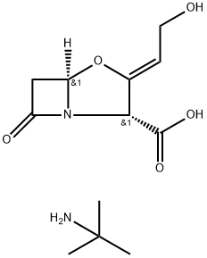 [2R-(2alpha,3Z,5alpha)]-3-(2-hydroxyethylidene)-7-oxo-4-oxa-1-azabicyclo[3.2.0]heptane-2-carboxylic acid, compound with tert-butylamine (1:1) Structure