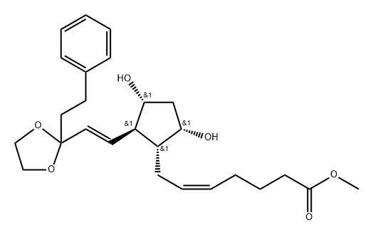 (Z)-7-[(1R)-3α,5α-Dihydroxy-2β-[(E)-2-[2-(2-phenylethyl)-1,3-dioxolan-2-yl]ethenyl]cyclopentan-1α-yl]-5-heptenoic acid methyl ester Structure