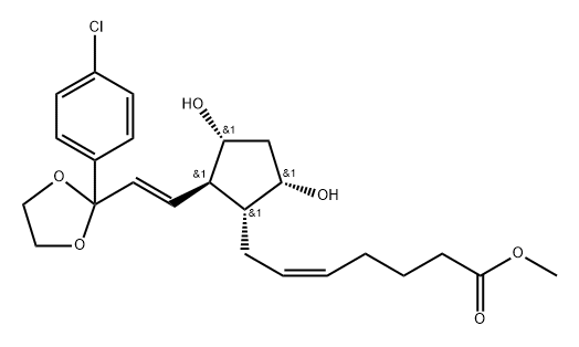 (Z)-7-[(1R)-2β-[(E)-2-[2-(4-Chlorophenyl)-1,3-dioxolan-2-yl]ethenyl]-3α,5α-dihydroxycyclopentan-1α-yl]-5-heptenoic acid methyl ester 구조식 이미지