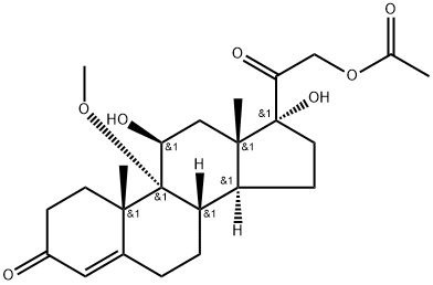 [2-(11,17-dihydroxy-9-methoxy-10,13-dimethyl-3-oxo-1,2,6,7,8,11,12,14, 15,16-decahydrocyclopenta[a]phenanthren-17-yl)-2-oxo-ethyl] acetate 구조식 이미지