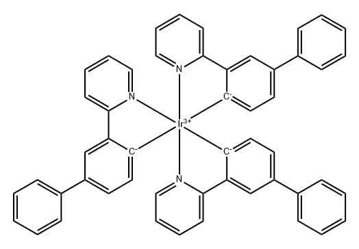 Tris[3-(2-pyridinyl-kN)[1,1'-biphenyl]-4-yl-kC]Iridium(III) Structure