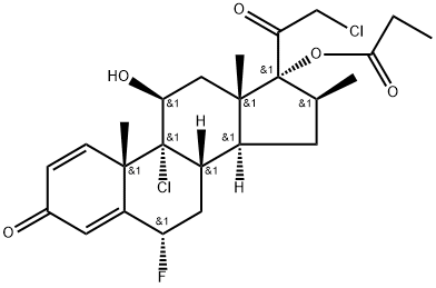 [(6S,8S,9R,10S,11S,13S,14S,16S,17R)-9-chloro-17-(2-chloroacetyl)-6-fluoro-11-hydroxy-10,13,16-trimethyl-3-oxo-6,7,8,11,12,14,15,16-octahydrocyclopenta[a]phenanthren-17-yl] propanoate 구조식 이미지