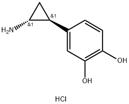 1,2-Benzenediol, 4-[(1R,2S)-2-aminocyclopropyl]-, hydrochloride (1:1), rel- Structure
