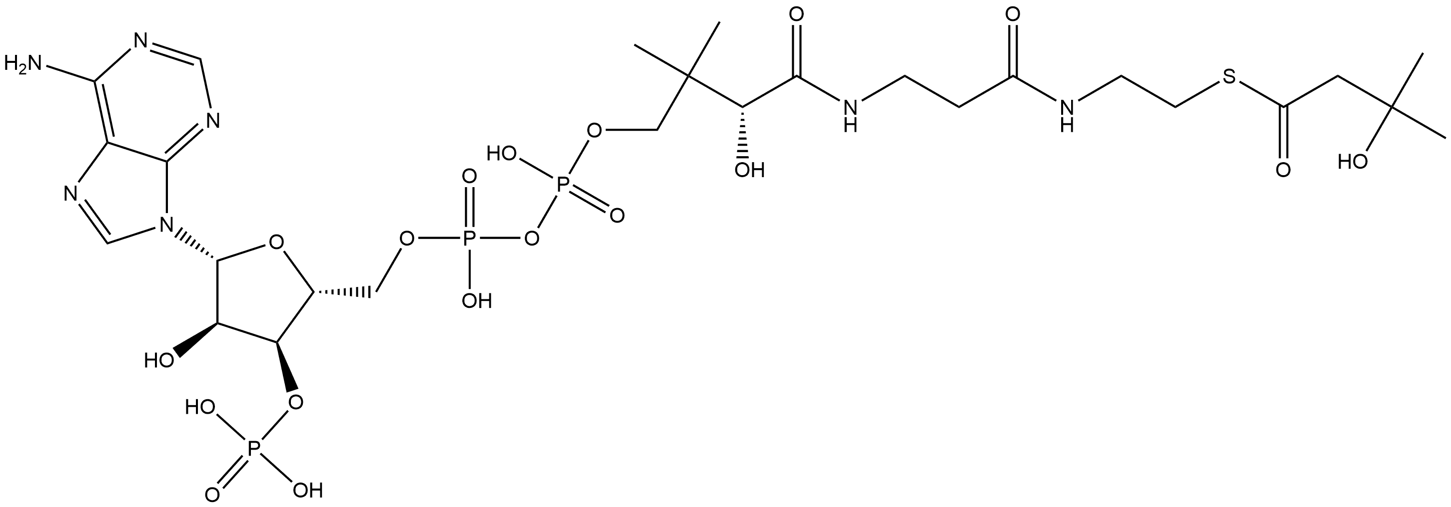 Coenzyme A, S-(3-hydroxy-3-methylbutanoate) Structure