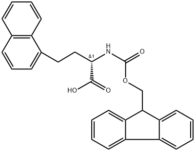 1-Naphthalenebutanoic acid, α-[[(9H-fluoren-9-ylmethoxy)carbonyl]amino]-, (αS)- Structure