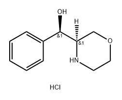 3-Morpholinemethanol, α-phenyl-, hydrochloride, (αR,3R)- Structure