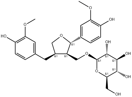 β-D-Glucopyranoside, [(2S,3R,4R)-tetrahydro-2-(4-hydroxy-3-methoxyphenyl)-4-[(4-hydroxy-3-methoxyphenyl)methyl]-3-furanyl]methyl Structure